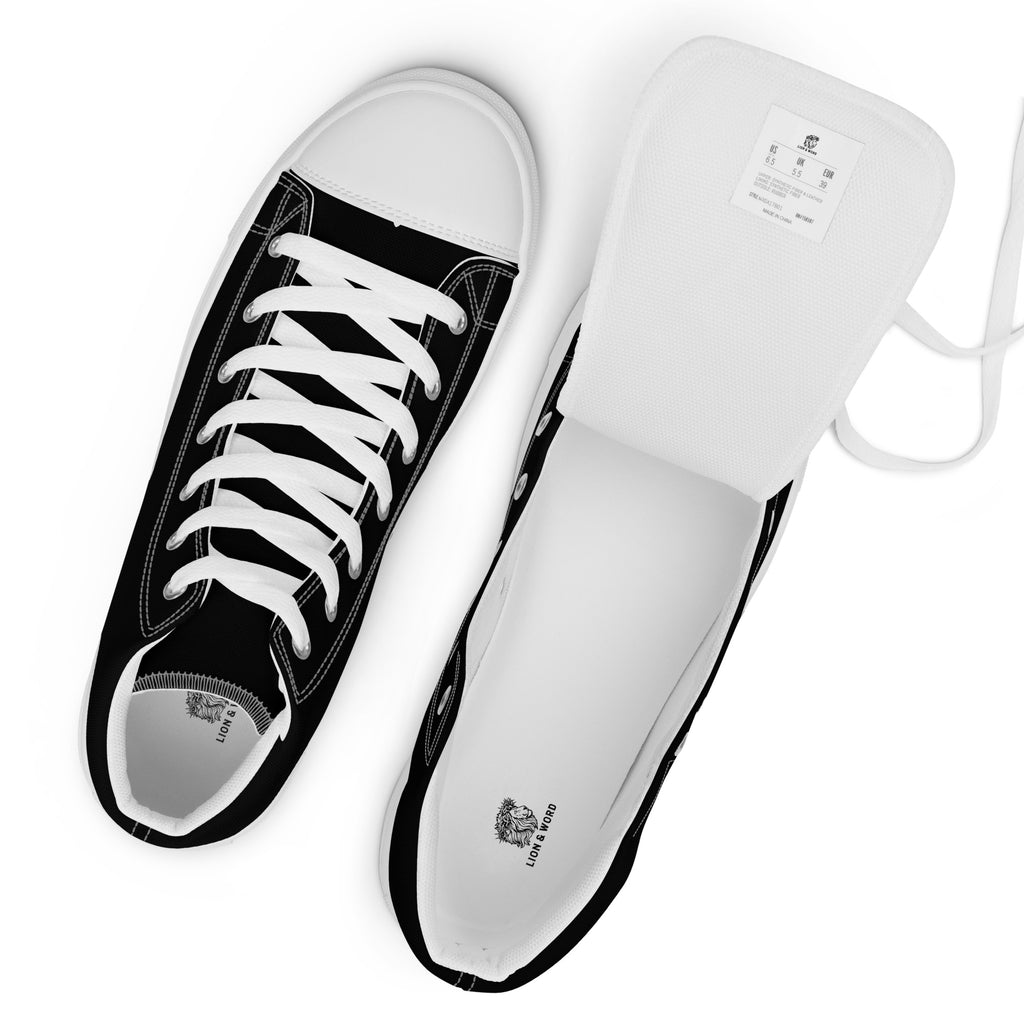 LION AND  WORD MENS HIGH TOP CANVAS SHOES