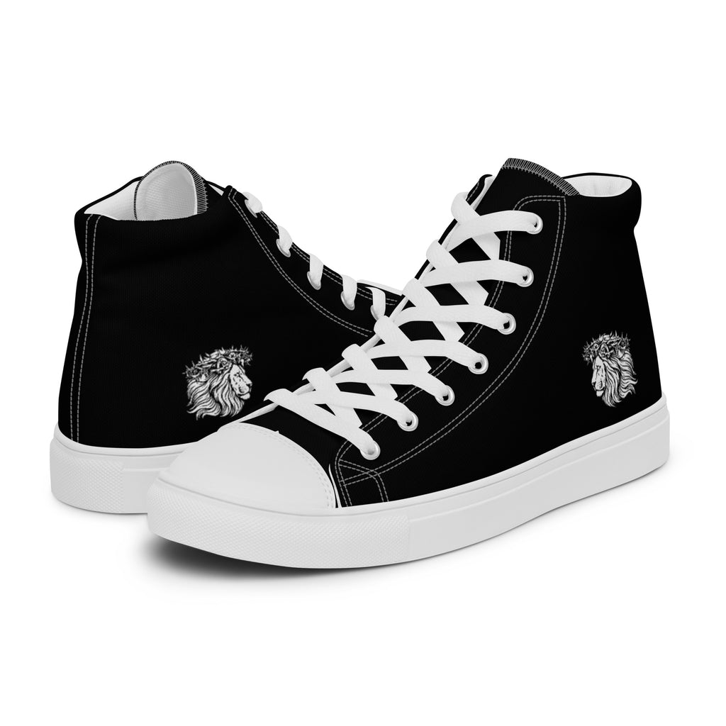 LION AND  WORD MENS HIGH TOP CANVAS SHOES