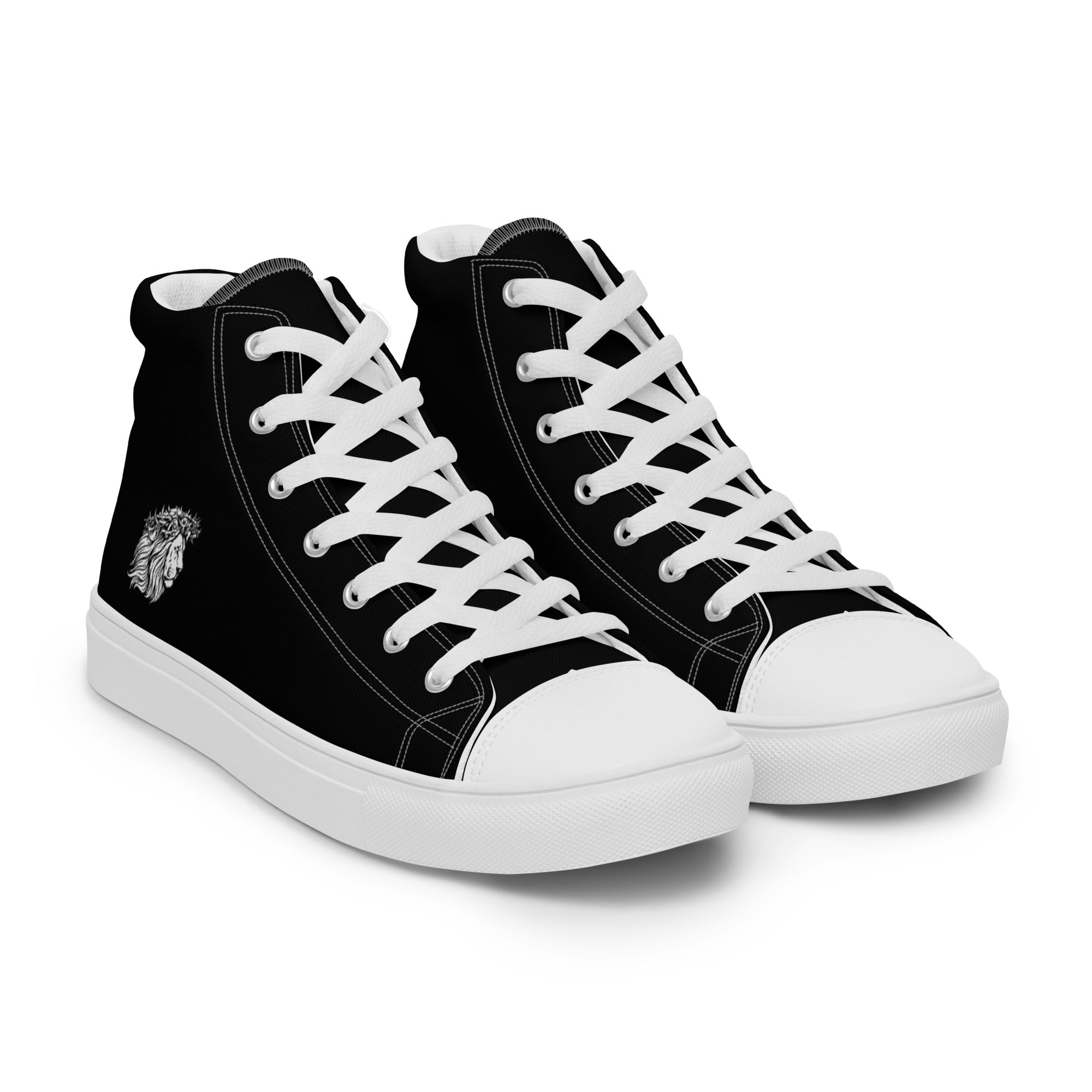 LION AND  WORD MENS HIGH TOP CANVAS SHOES