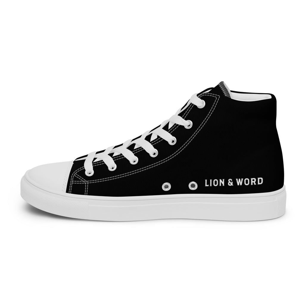 LION AND  WORD MENS HIGH TOP CANVAS SHOES