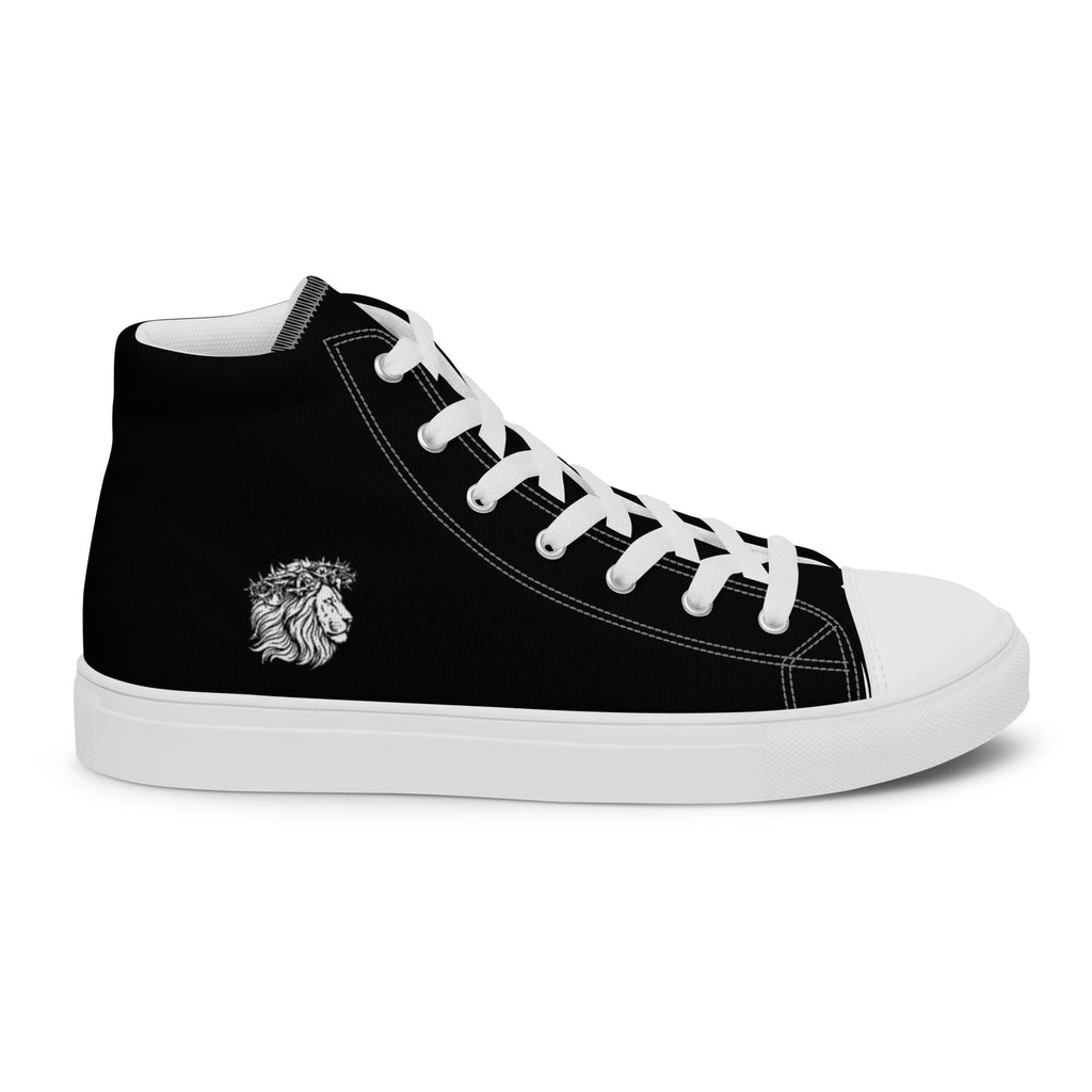 LION AND  WORD MENS HIGH TOP CANVAS SHOES